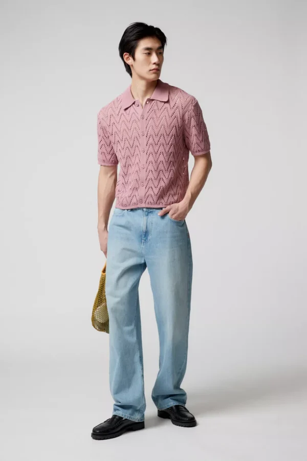 Pink Half-Sleeve Woolen Shirt